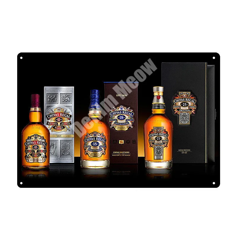 Chivas Regal табличка пивная винтажная металлическая жестяная вывеска наклейки на стену для бара, паба, клуба, украшение для дома, Настенный декор, виски, художественный плакат, тарелки - Цвет: 19