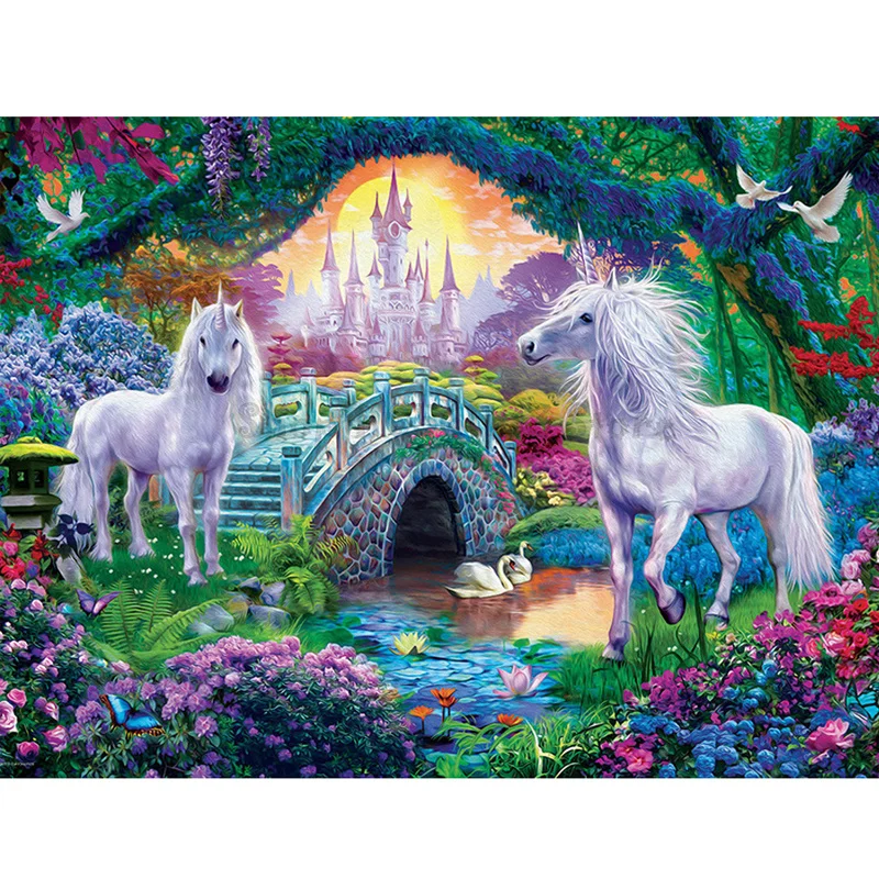 

5D DIY diamond painting all square diamond cartoon animal unicorn diamond embroidery Mosaic picture art home decoration GG2462