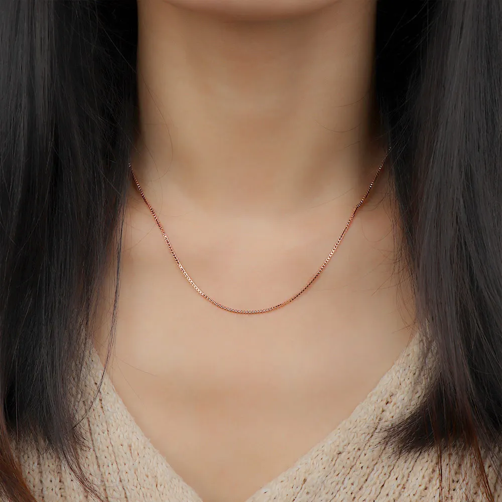 Ожерелье цепочка в коробке цвет розового золота панк рок простой женский и