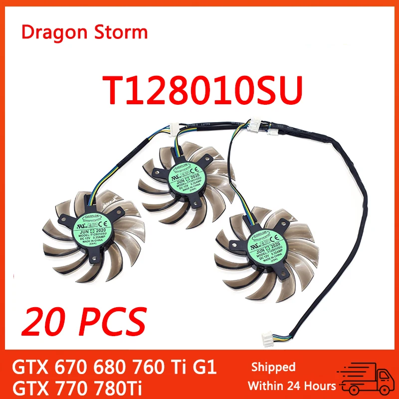 20 шт. подлинный для EVERFLOW T128010SU GTX 670 680 760 Ti G1 770 780Ti 0 DC12V 0.35A Вентилятор