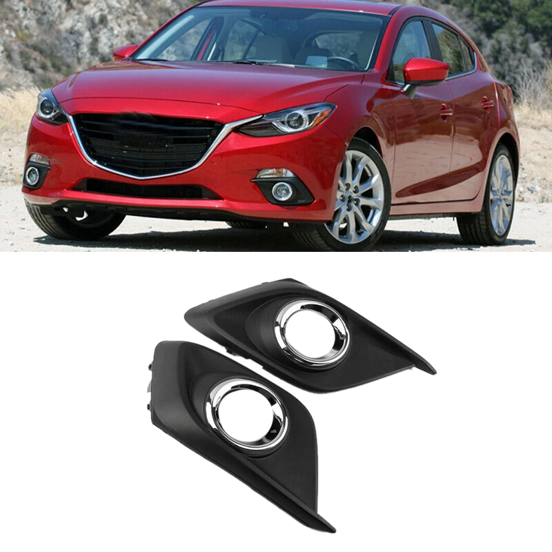 2Pcs Front Bumper Fog Light Grille Cover Chrome Trim for Mazda 3 Axela 2014-2016 | Автомобили и мотоциклы