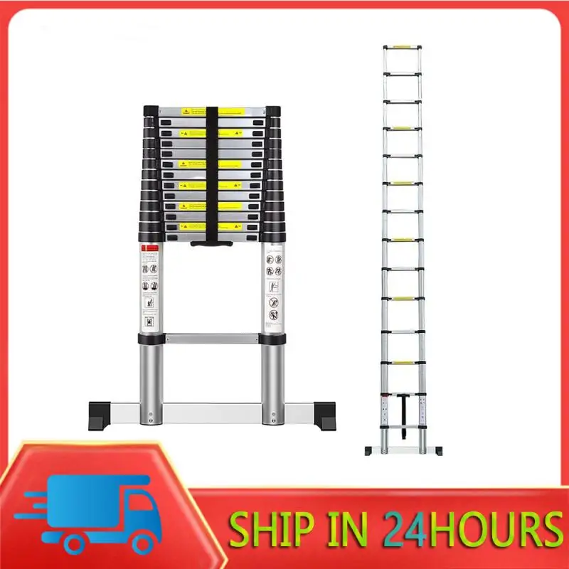 Folding Ladder Aluminum Alloy Telescopic Ladder 4.1 Meters Adjustable Industrial Aluminum Ladder Construction Tools WHOLESALE