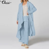 celmia asymmetrical cardigan kimono shirts women long sleeve vintage beach cover up tops 2021 summer casual loose solid long top
