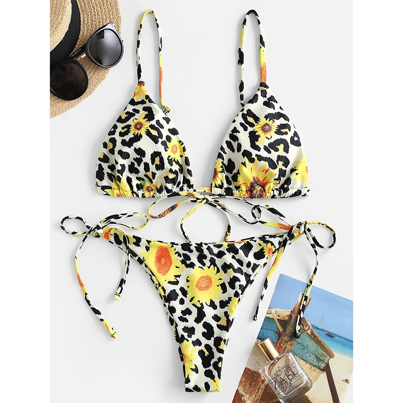 

Tie-dye Women Thong Bikini Set Triangle Push Up Summer Beachwear Bandage Swimwear Micro Mini Biquini Backless Swimsuit