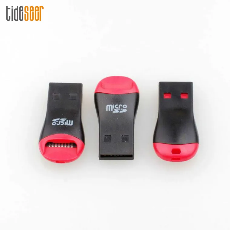 USB 2.0 T-Flash Micro SD TF Memory Card Reader Mini Carton Whistle Style Portable Easy to Carry Cell Phone MicroSD Card 2000pcs