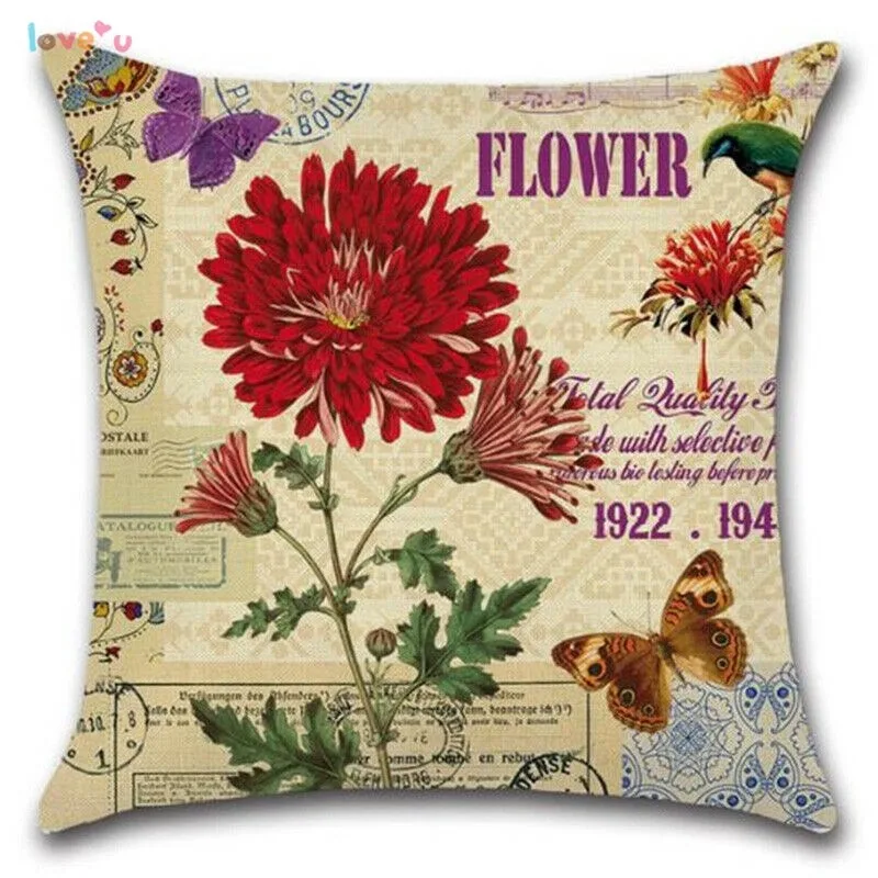 

Cushion Cover Square Pillowcover Floral Printed Throw Pillowcase Living Room Sofa Bedroom Home Decoration Accessories 45x45cm