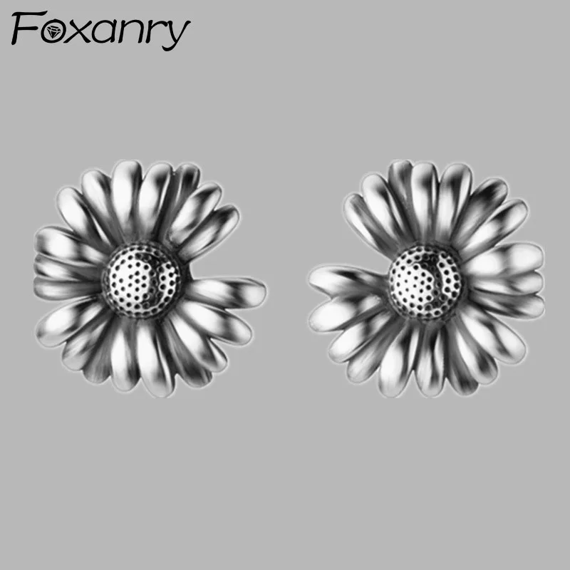 

Evimi Prevent Allergy 925 Silver Color Stud Earrings For Women Tredny Elegant Sweet Flowers Design Party Jewelry Girl Gift