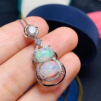 classic opal pendant birthday gift for woman 7 mm 9 mm natural opal silver pendant for party 925 silver opal jewelry