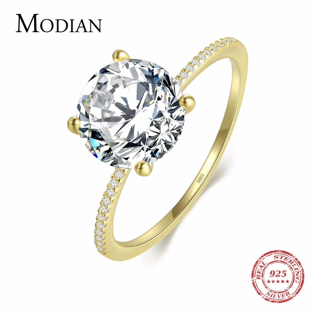 Modian Настоящее 925 пробы Серебряное модное Брендовое кольцо десять сердец CZ свадебные кольца на палец для женщин обручальное юбилейное ювелирное изделие
