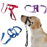 pet dog harness adjustable muzzle halter leader belt training head collar no pull bite straps mouth rope leash leader pet supply