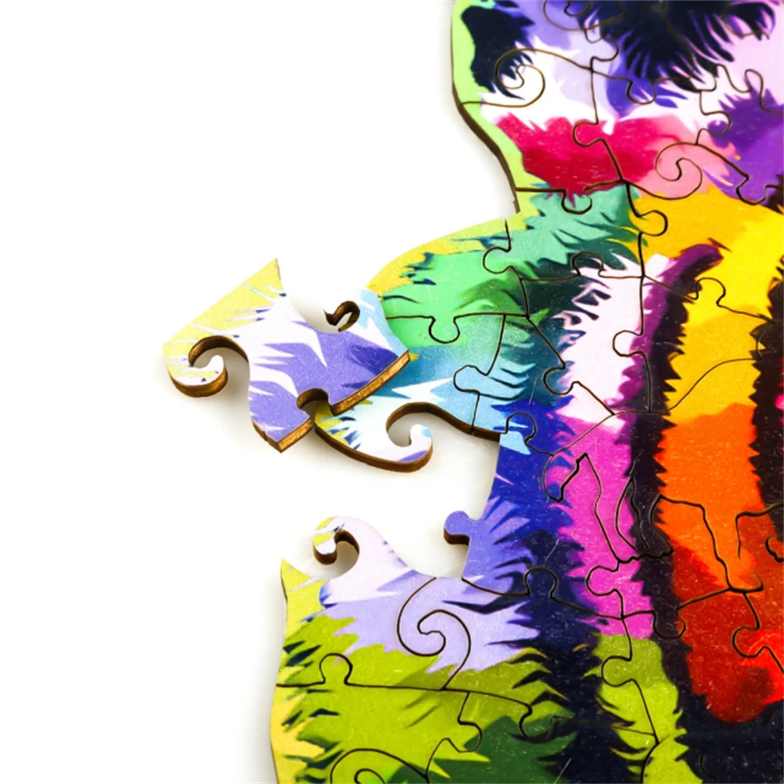 

Tiger Puzzle Toy Wooden Puzzle Unique Shape Irregular Animal Puzzles Christmas Gifts for Kids Jigsaw Educational Games Toys