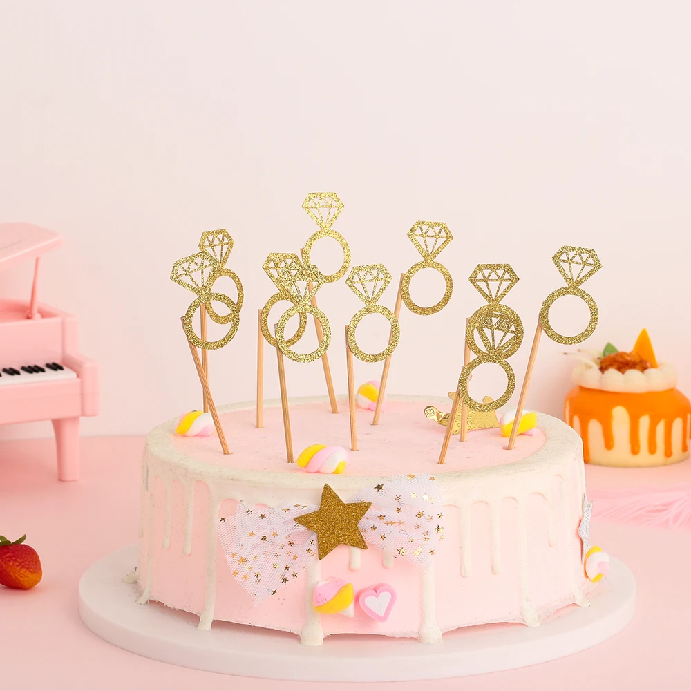 20 шт./лот блестящее бриллиантовое кольцо топперы для кексов и тортов украшения