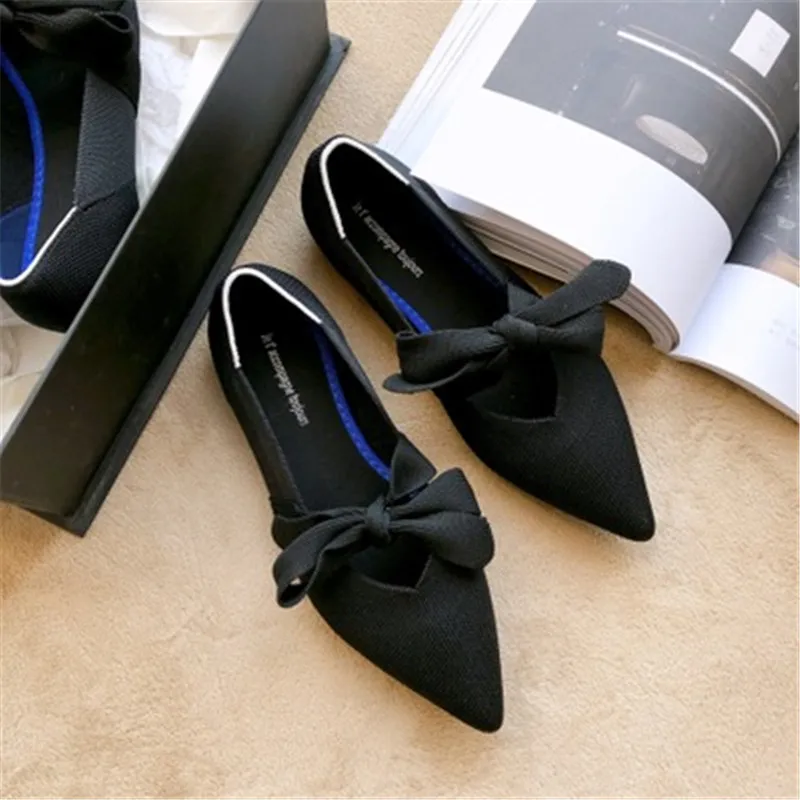 

2020 spring and autumn new ladies flat casual boat shoes pointed bow Mary Jane women's shoes pregnant women shoes women