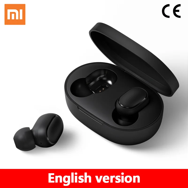 Xiaomi Redmi Airdots TWS Bluetooth наушники, стерео бас беспроводная гарнитура шумоподавления с микрофоном Handsfree наушники AI управление - Цвет: Earbuds-Basic
