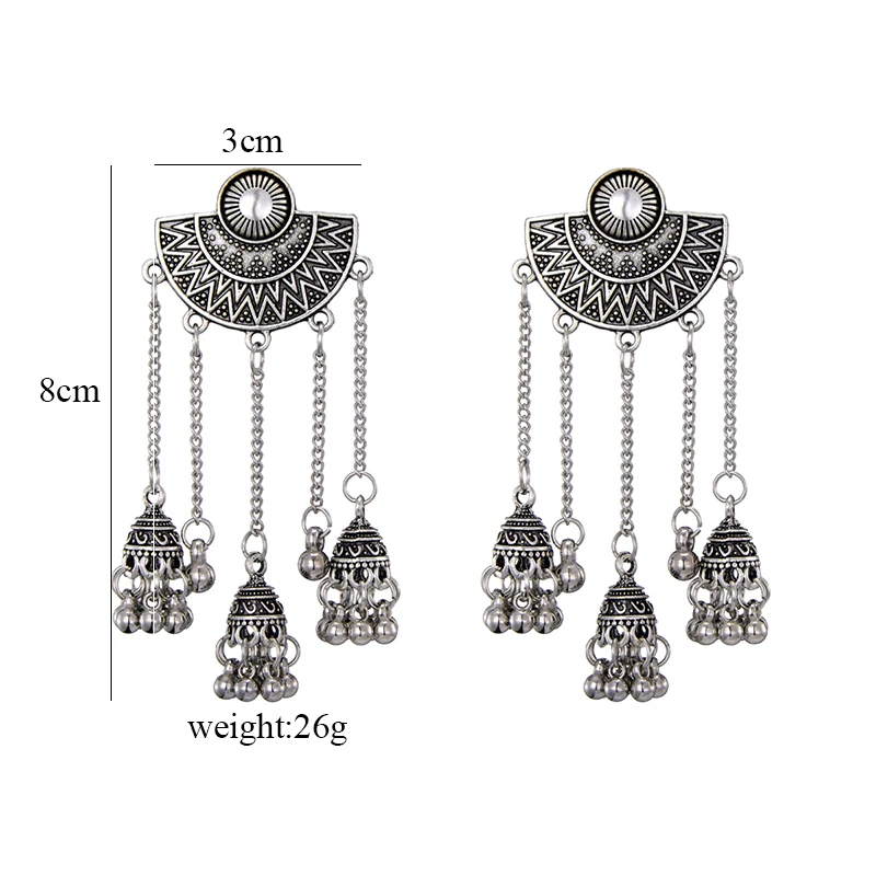 Женские винтажные серьги с серебряным покрытием на длинной цепочке богемный