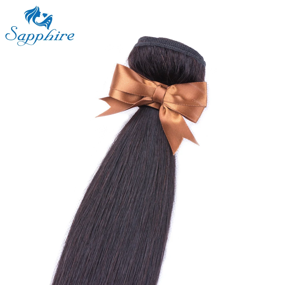 Сапфировые бразильские человеческие волосы remy Weave 3 пучка прямые натуральные черные цветные пучки "-24" штук