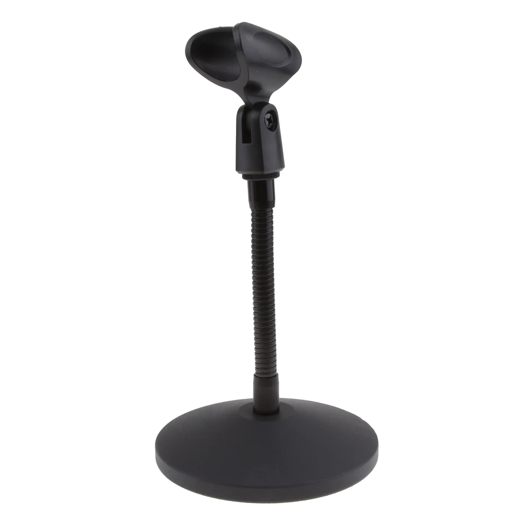 

Stainless Steel Microphone Stand Desktop Microphone Rack for Conference Lecture and Broadcasting Heavy Duty Height:27-38cm