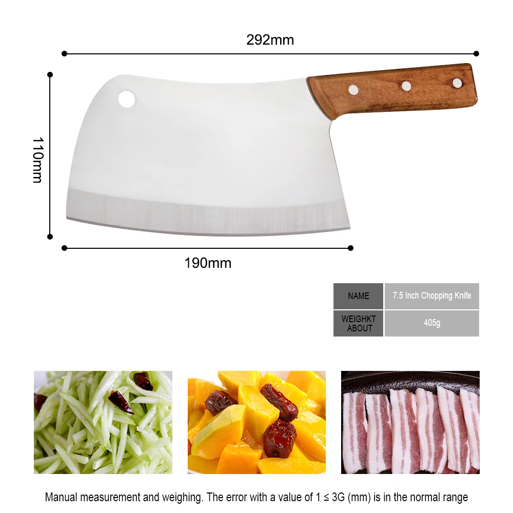 DAMASK Chef Slicing Knives High Hardness Kitchen Chopping Knife Srainless Steel Fillet Knives 7.5 inch Sharp Blade Wood Handle