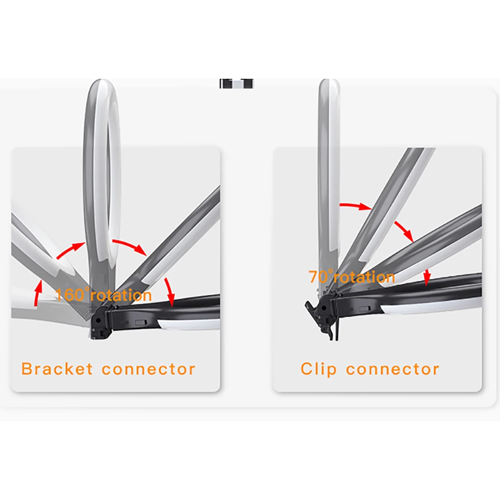 Вращающийся светодиодный светильник для макияжа с кольцом селфи регулируемой
