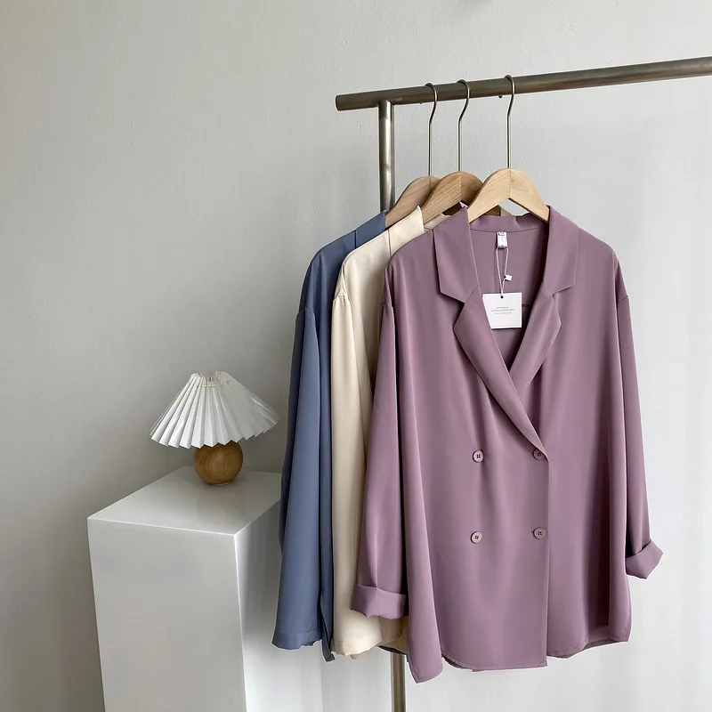 

Новинка Весна 2020 Женское пальто HXJJP модный Солнцезащитный Женский Тонкий Блейзер офисный женский двубортный свободный блейзер с отложным в...