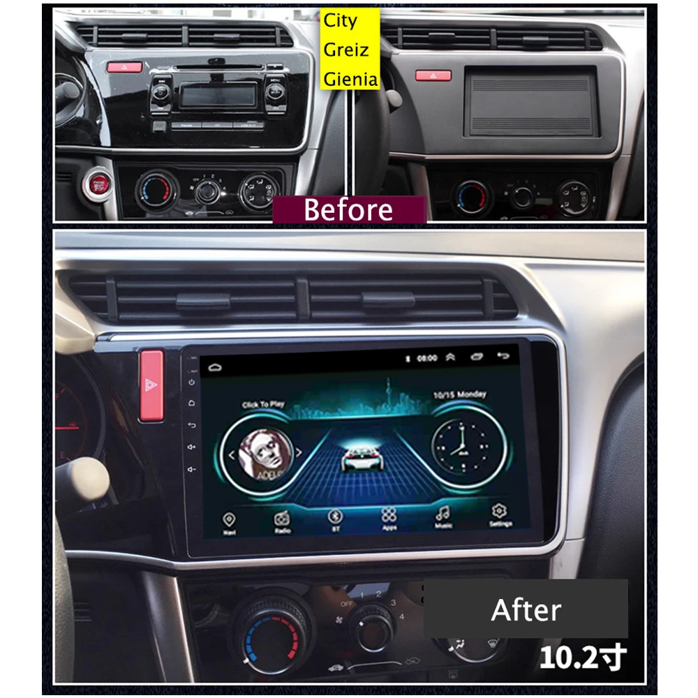 Автомагнитола для Honda CITY 2014 2015 2016 2017 левосторонний мультимедийный dvd-плеер Android 8 1