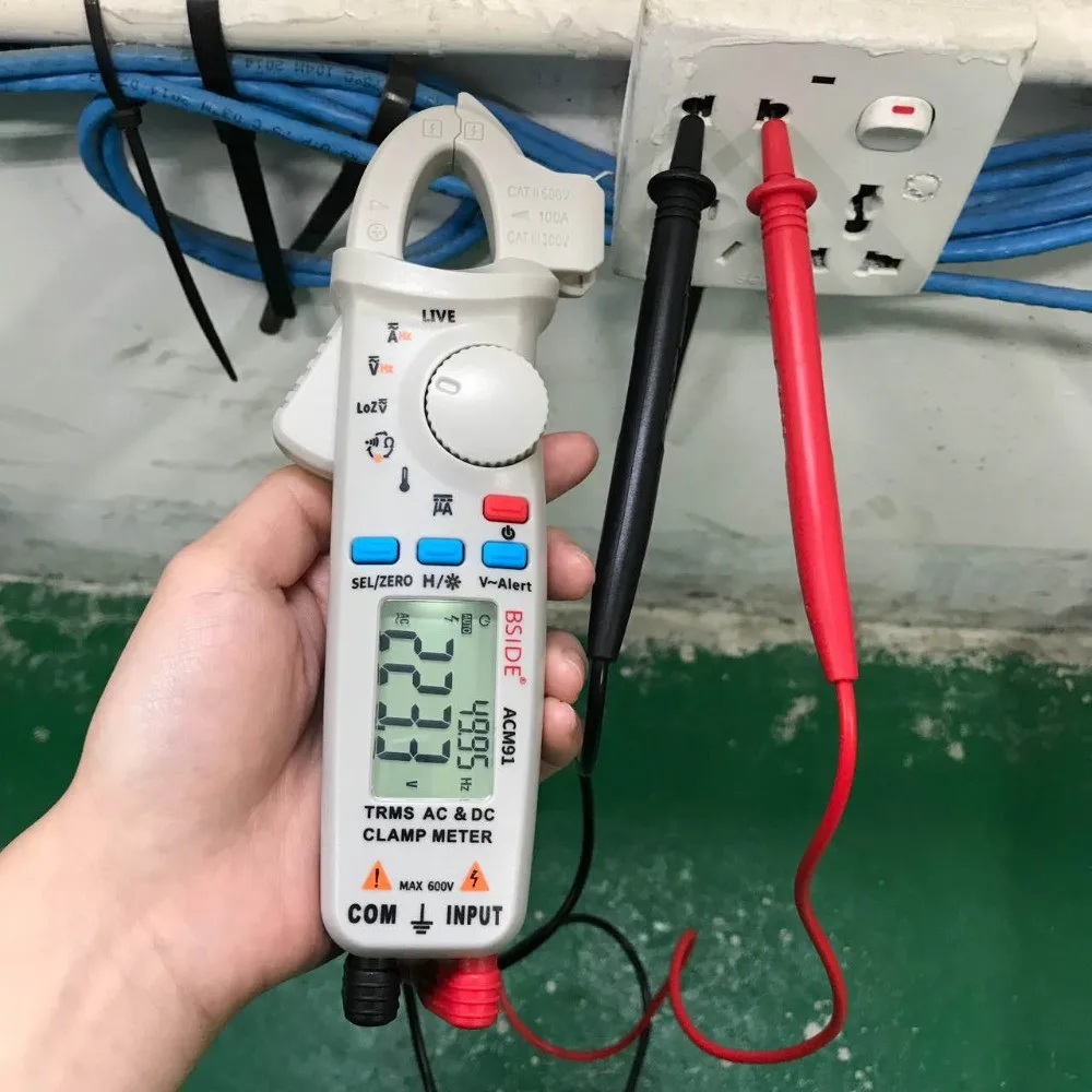 BSIDE ACM91 True RMS мини цифровой клещи постоянного тока переменного тока 100A 1mA точность ремонт автомобиля Амперметр Вольтметр NCV тестер мультиметр