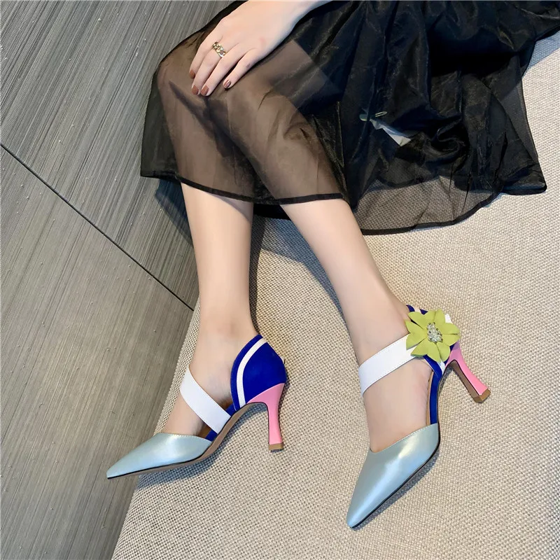 

MORAZORA 2020 New Brand fashion high heels shoes genuine leather sweet party shoes thick heels pointed toe women pumps