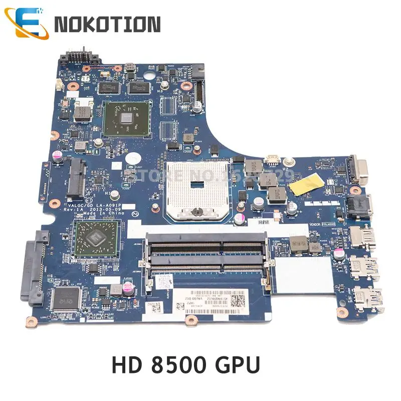 

NOKOTION Laptop Motherboard For Lenovo G505S 15.6 VALGCGD LA-A091P HD 8500 GPU DDR3 Main board full tested