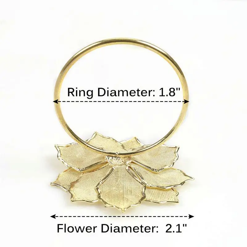 

12pc Nordic Plated Napkin Buckle Exquisite Hollow Design Ring Napkin Hotel Wedding Kitchen High-end Napkin Ring Bar Decoration