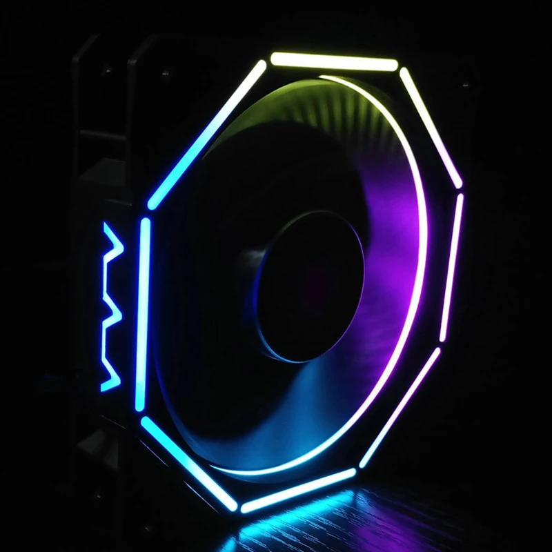 

COOLMOON Rgb Computer Chassis Fan, 12cm Ultra-Quiet Color Light-Emitting Desktop Computer Host Cooling Fan Cpu Chassis Fan(5Pcs)