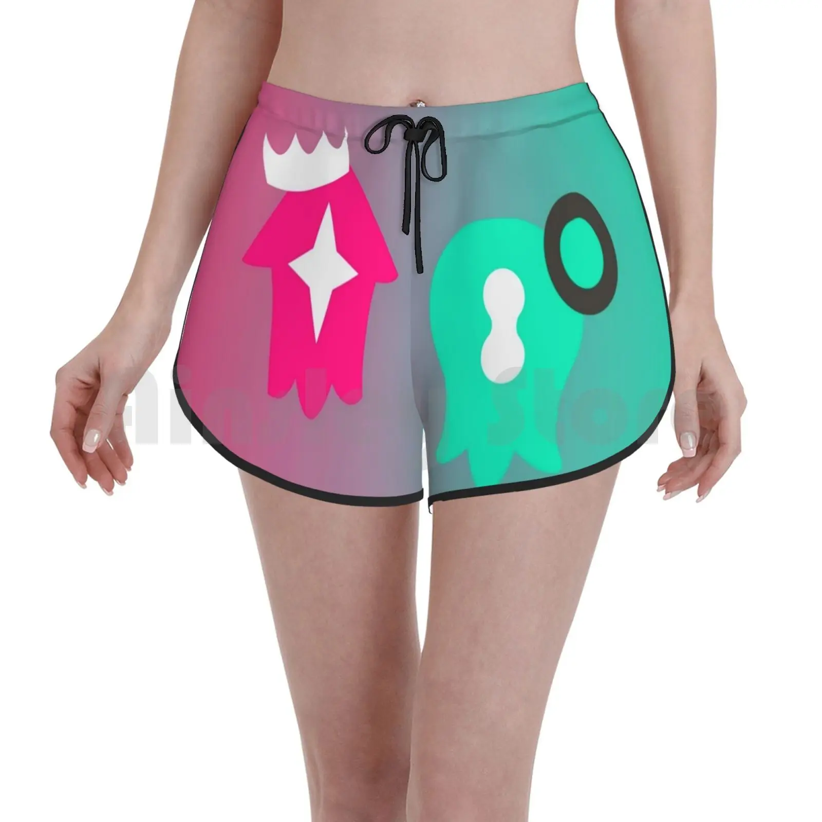 

Pearl & Marina's Symbol-Splatoon 2 Swim Shorts Women Beach Shorts Inkling Callie Marie Octopus Squid Kid Wii U