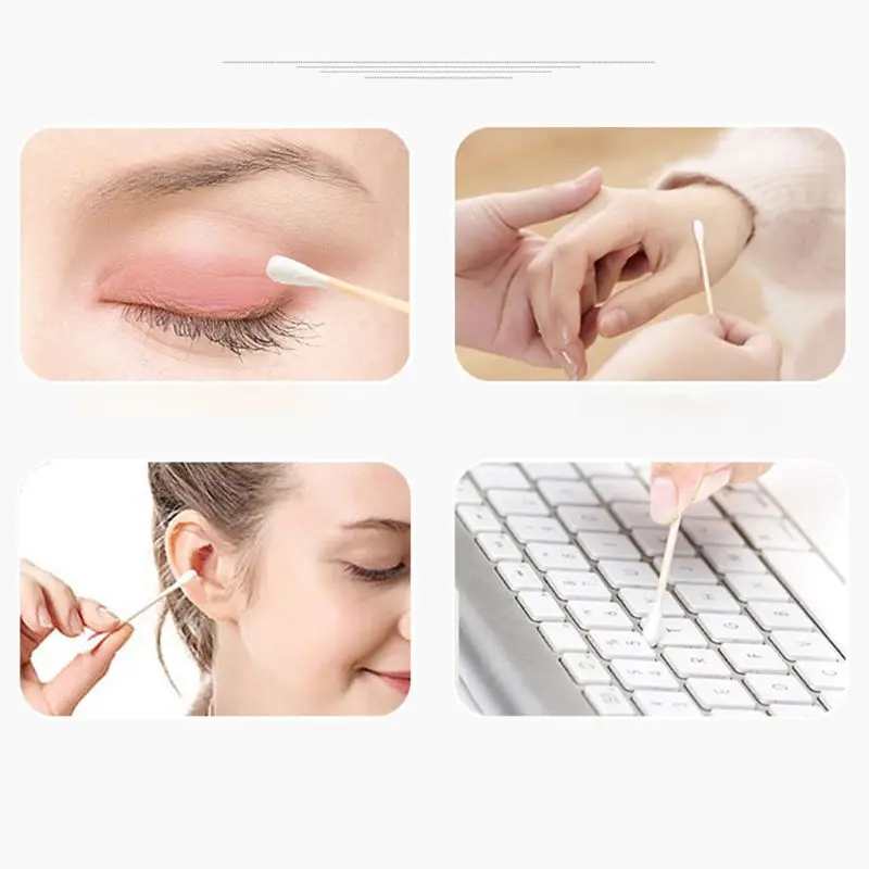 200 шт./упак. двойные гофрированные бамбукового волокна и хлопка тампоны почки