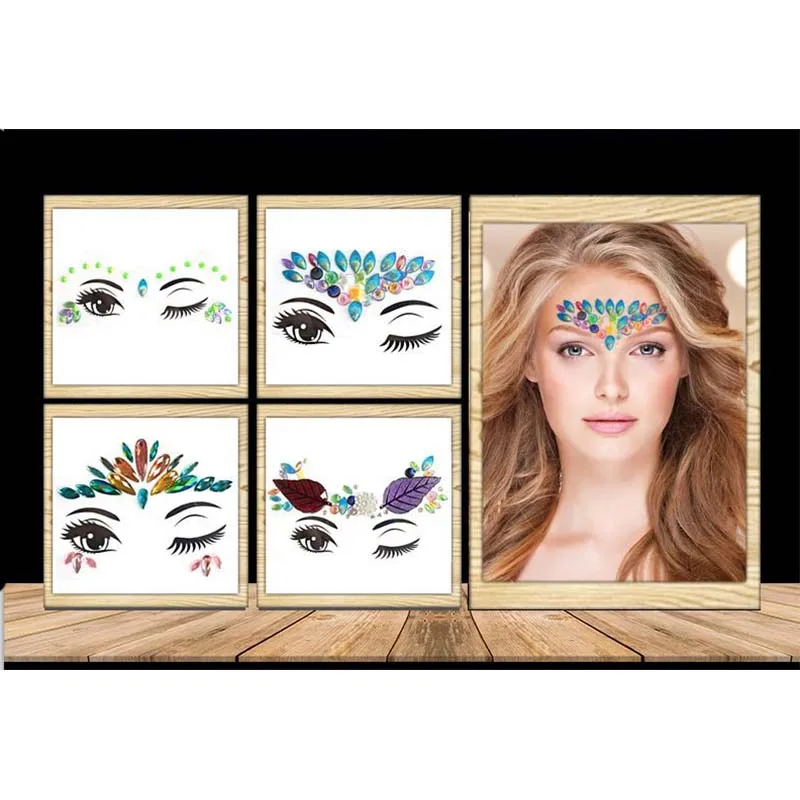 Стразы Праздничные наклейки для украшений поддельные тату блестящие татуировки