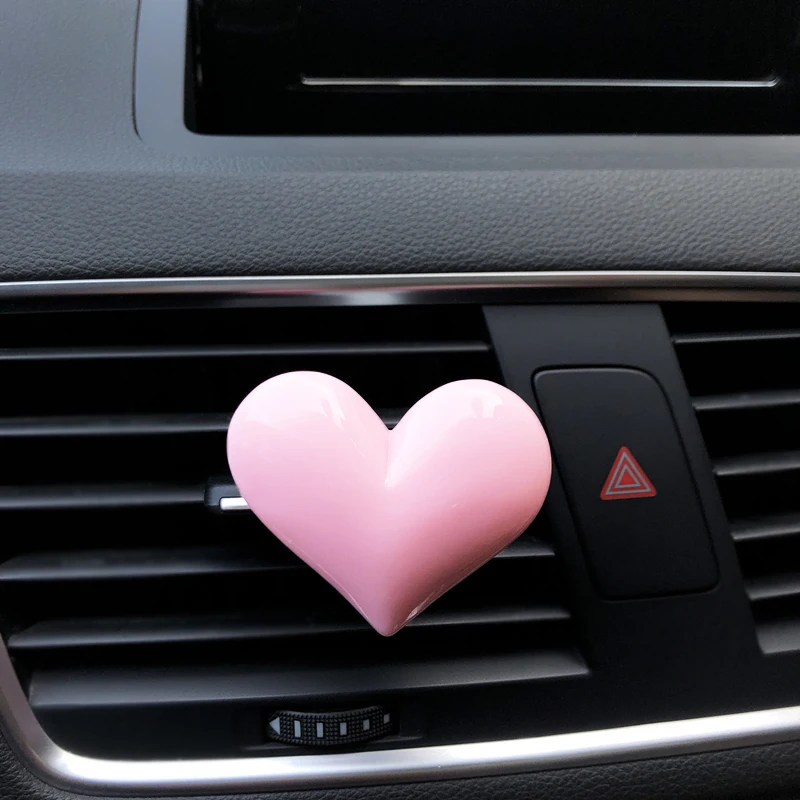 

car perfume Lovely colorful plastic heart car air freshener Decorative perfume clip