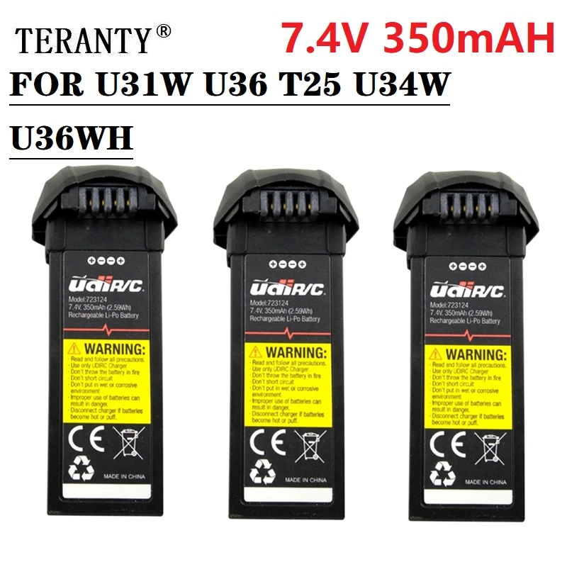 3 шт. 7,4 В батареи для U31W U36 T25 U34W U36WH аксессуары для дрона 7,4 В 350 мАч LiPo батарея запасные части для радиоуправляемого квадрокоптера