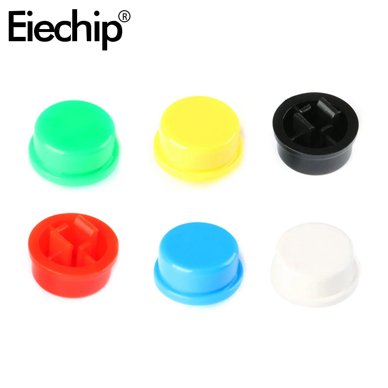 

20pcs/lot Round Tact Switch Push Button Switch Caps White Red Green Blue Yellow Black For 12*12*7.3mm Micro Tactile Switch