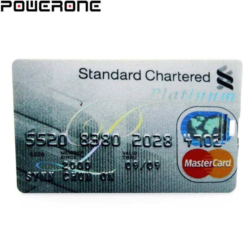 Powerone Супер тонкая Кредитная карта USB флеш накопитель флешка 4 ГБ 8 16 32 64 модель