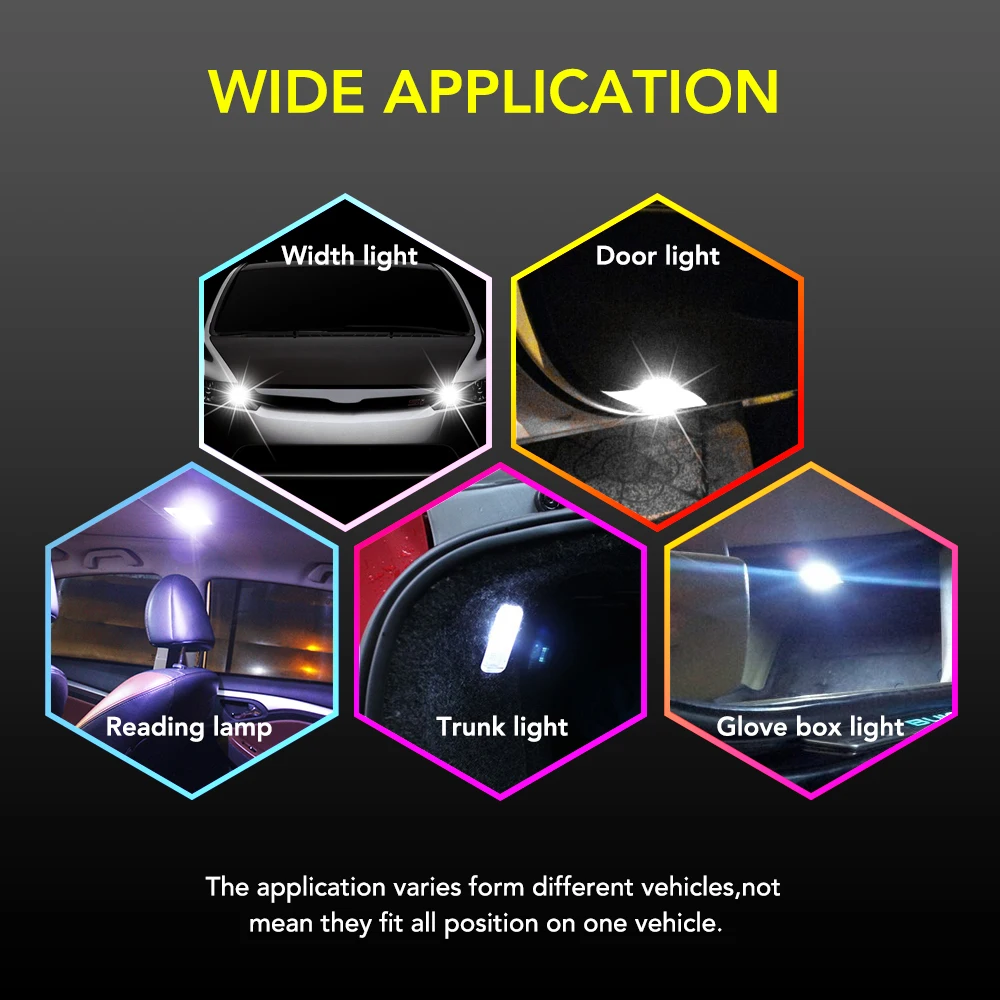 Суперъяркая светодиодная сигнальная лампа T10 W5W для салона автомобиля opel astra corsa