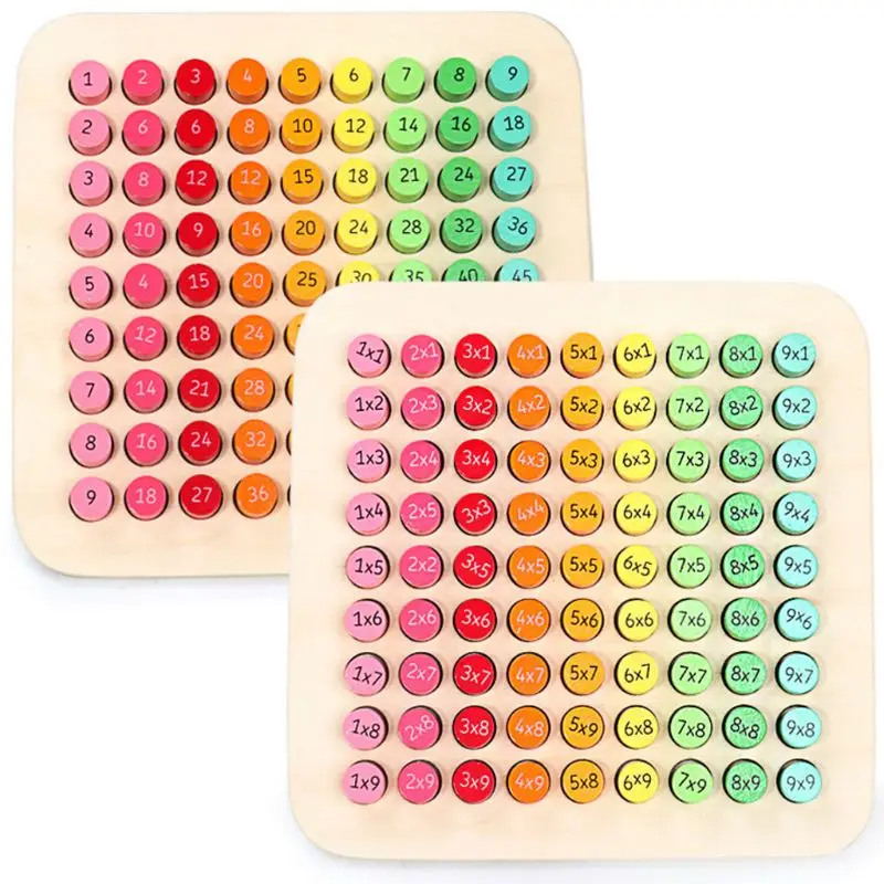 

Wooden Double Sided 99 Multiplication Formulas Table Children Jigsaw Toy