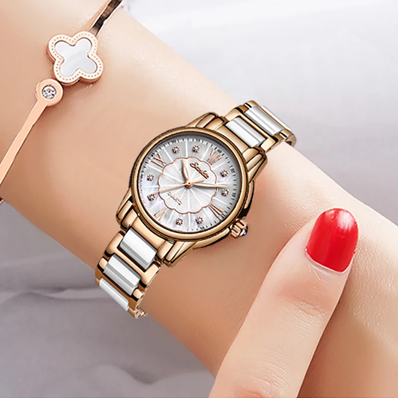 

SUNKTA New Watch Diamond Watches Women Waterproof Rose Gold Steel Strap Ladies Wrist Watches Top Brand Clock Relogio Feminino