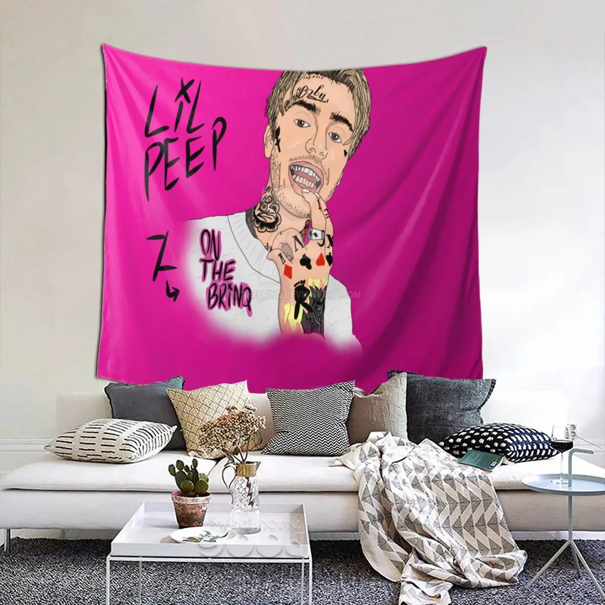 

Lils Peeps 25 Tapestry Hip Hop Singer Tapestry Wall Bedspread aesthetic Hanging Blanket For Bedroom Dorm