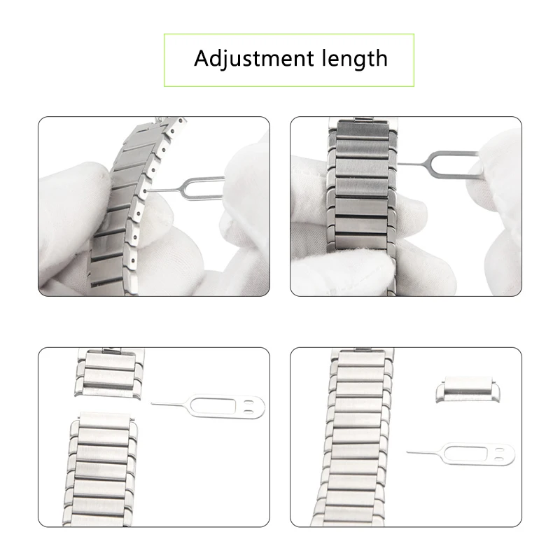 

Stainless Steel Link Bracelet Strap for Apple Watch Band 42mm 38mm Wrist Bands for Iwatch 4 44mm 40mm Series 1 2 3 with Adapters