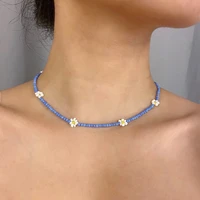 bilandi fashion jewelry seed beads necklace sweet design bohemia style little daisy rainbow choker necklace for girl lady gifts