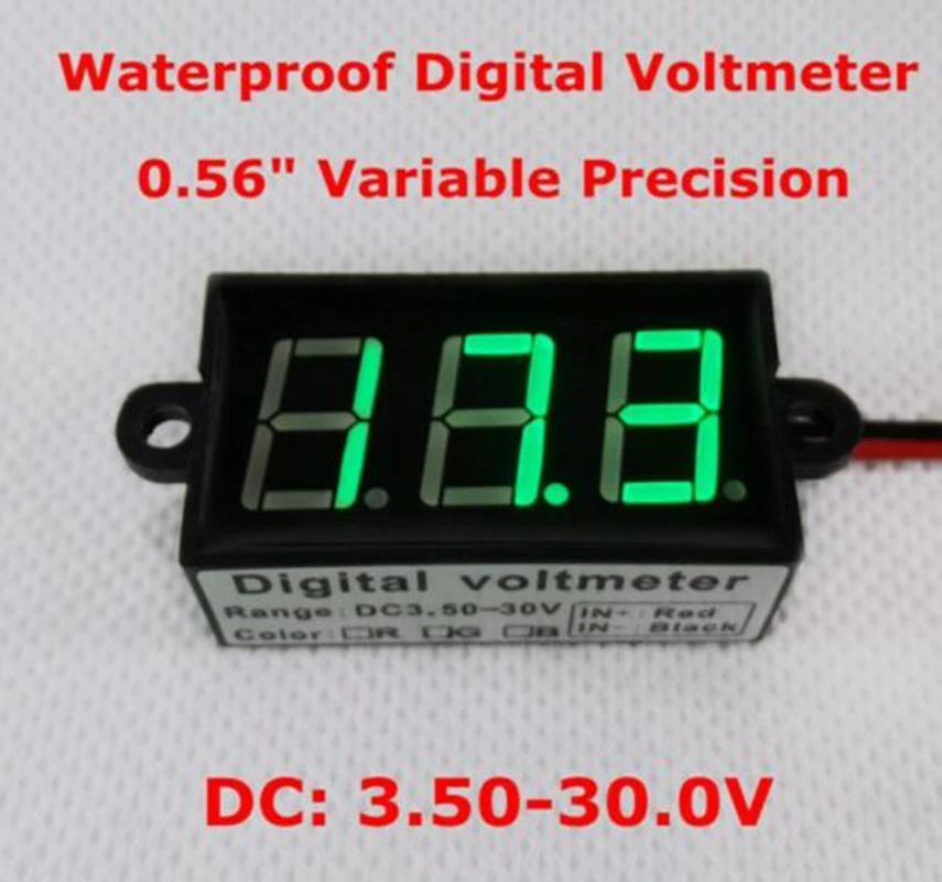 

Waterproof Digital LED DC Volt Meter Voltmeter Panel Mount DC 12V 24V car Battery