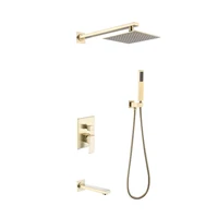taps manufacturer bathroom brass rainfall shower system wall mount gold shower faucet mixer set