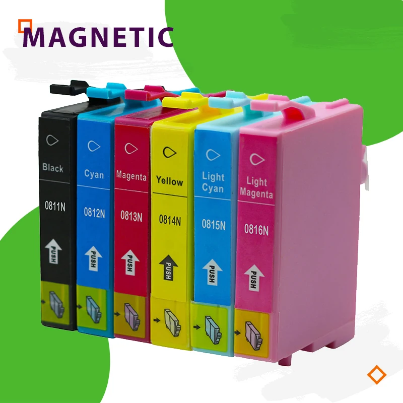 

Совместимый чернильный картридж T0811 - T0816 для принтера Epson Stylus photo 1410 R270 R390 RX590 R290 R610 RX690 T50 TX700W TX800W
