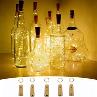 6pc cork shaped led night fairy copper wire string lights wine bottle light lamp wedding christmas party decor without battery