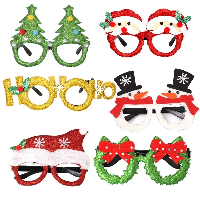 

Christmas Ornament Santa Claus Antlers Glasses Christmas Decorative Bag Pendant Accessories Small Gift Children Toy