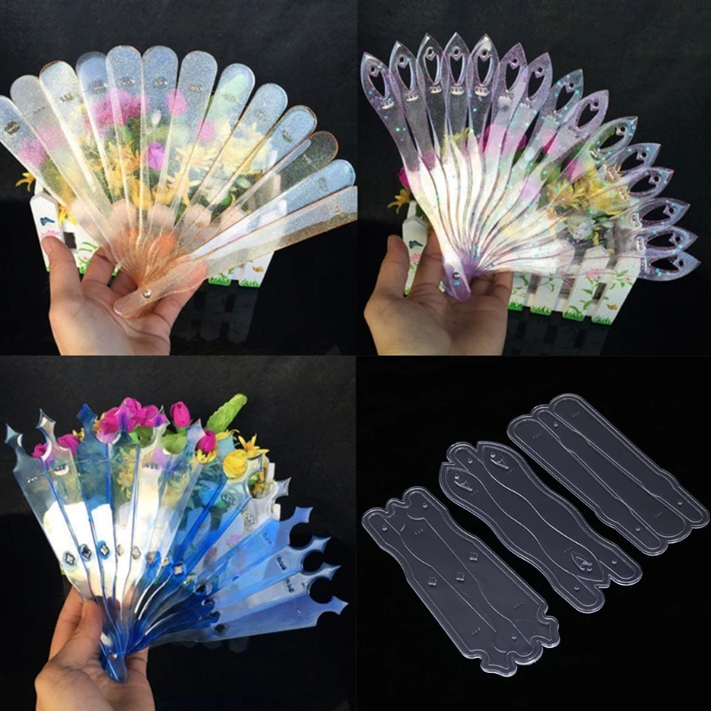 

69HB Silicone Mold DIY Crafts Fan Rib Shaped Mirror Jewelry Making Resin Decorative