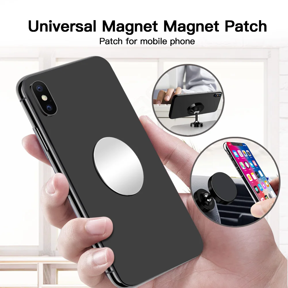 car phone holder metal plate magnetic holder round square sticker iron sheet for mobile tablet magnet disk desk car stand free global shipping